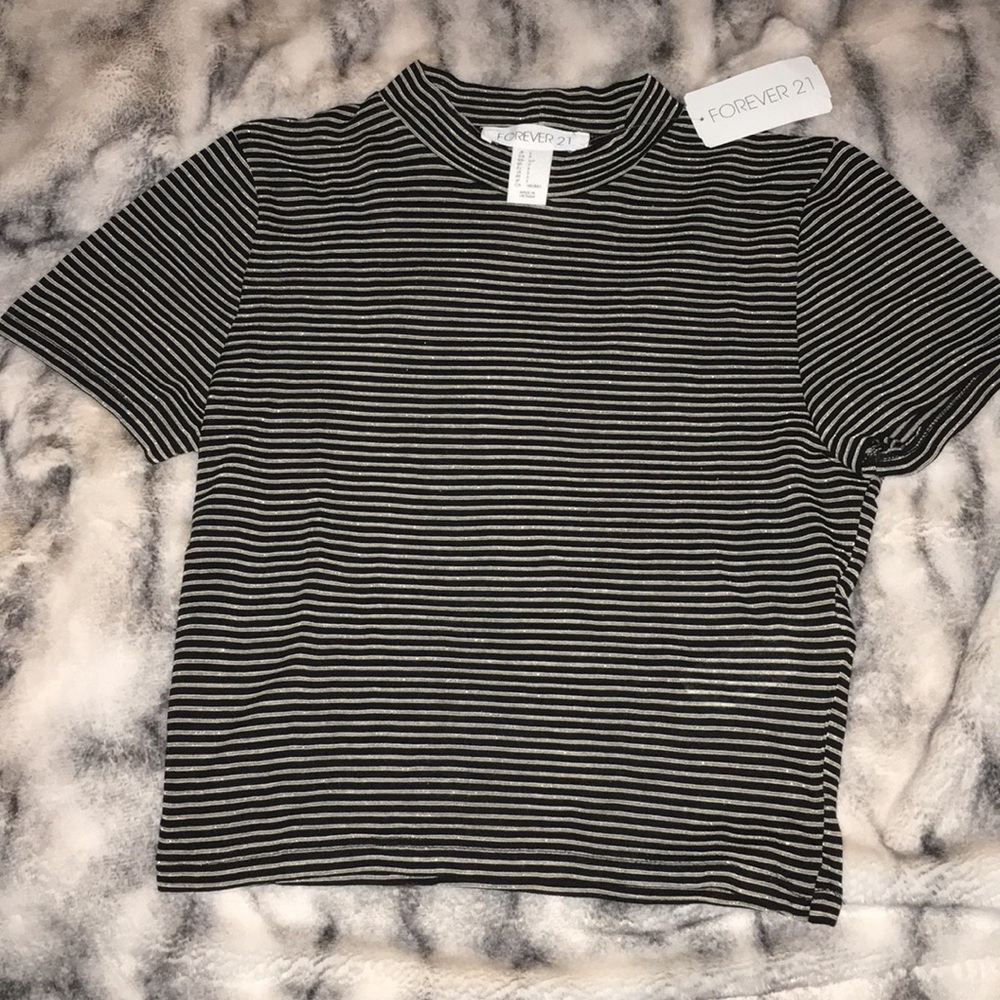 Cute, gold and black striped crop top
